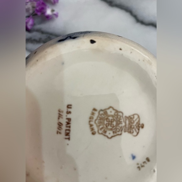 Antique ROYAL DOULTON BURSLEM 6.25” PITCHER England. Cobalt Blue, White & Gold - Picture 10 of 10